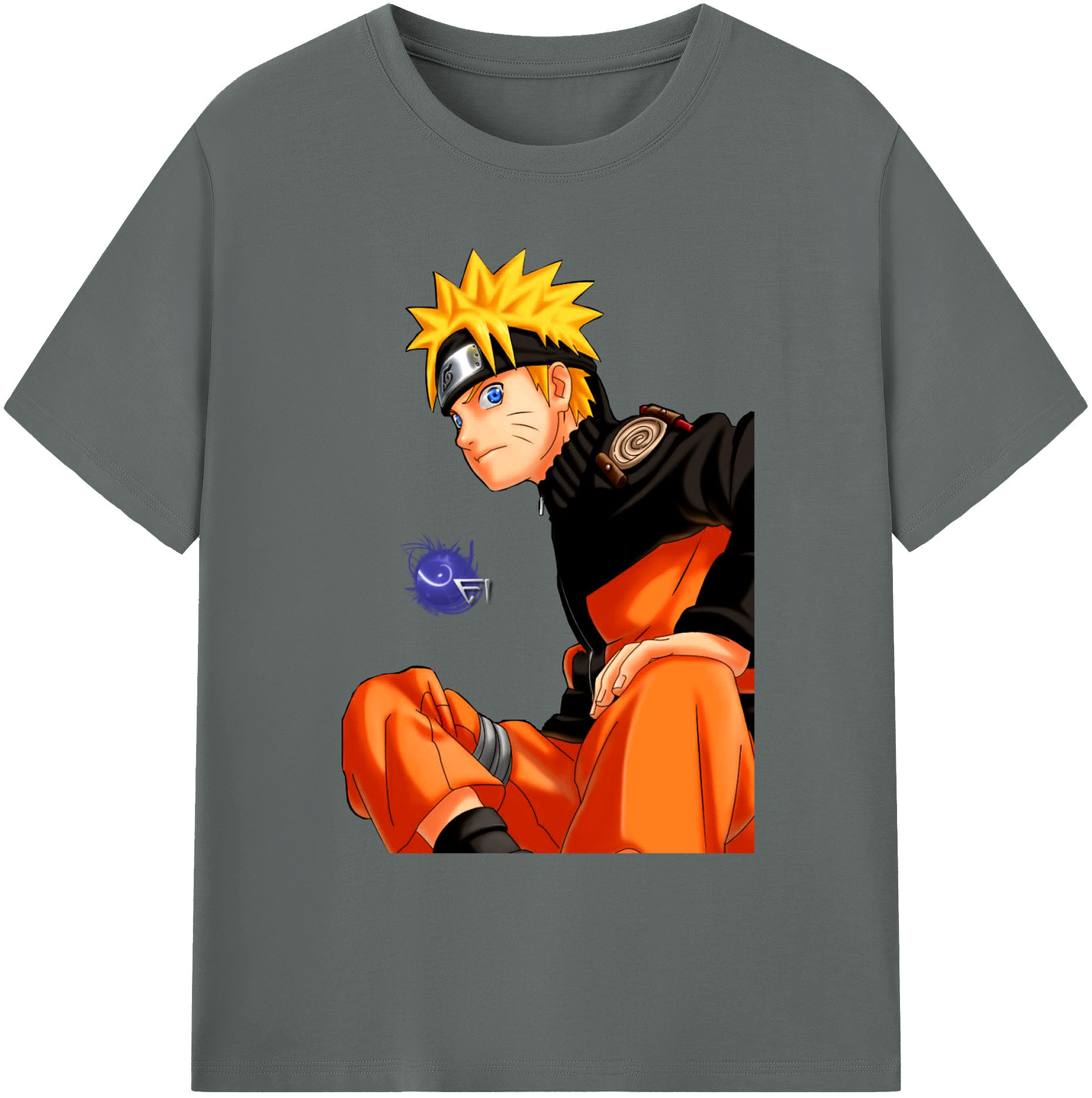 （画像用） NARUTO -ナルト- うずまき ナルト Uzumaki Naruto 綿100％ メンズ半袖Tシャツ｜肌触りやわらか＆通気性